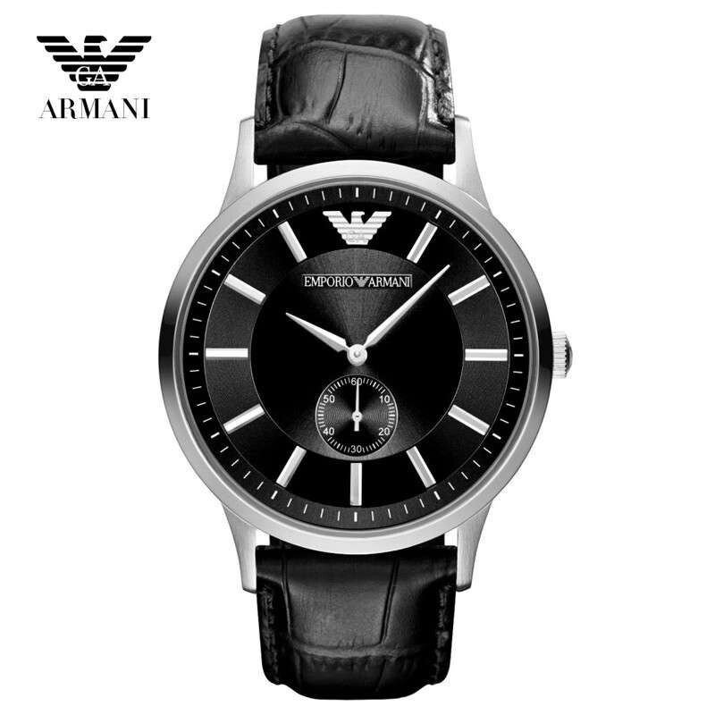 阿玛尼（ARMANI）手表时尚潮流简约石英男士手表 AR9100 黑色 黑色