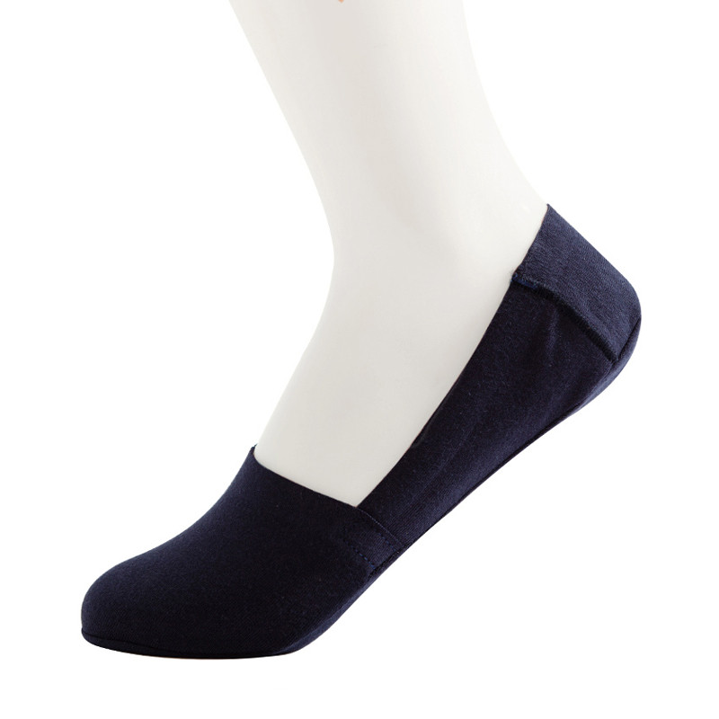 日本厚木 ATSUGI 船袜男士 深口设计 脚跟硅胶设计防脱落 含棉成分ATF036 2527 藏青色