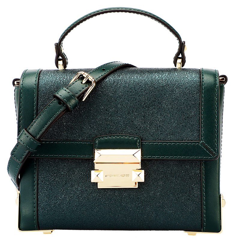 MICHAEL KORS 迈克·科尔斯 MK女包 JAYNE系列绿色皮质女士手提单肩斜挎包女 绿色