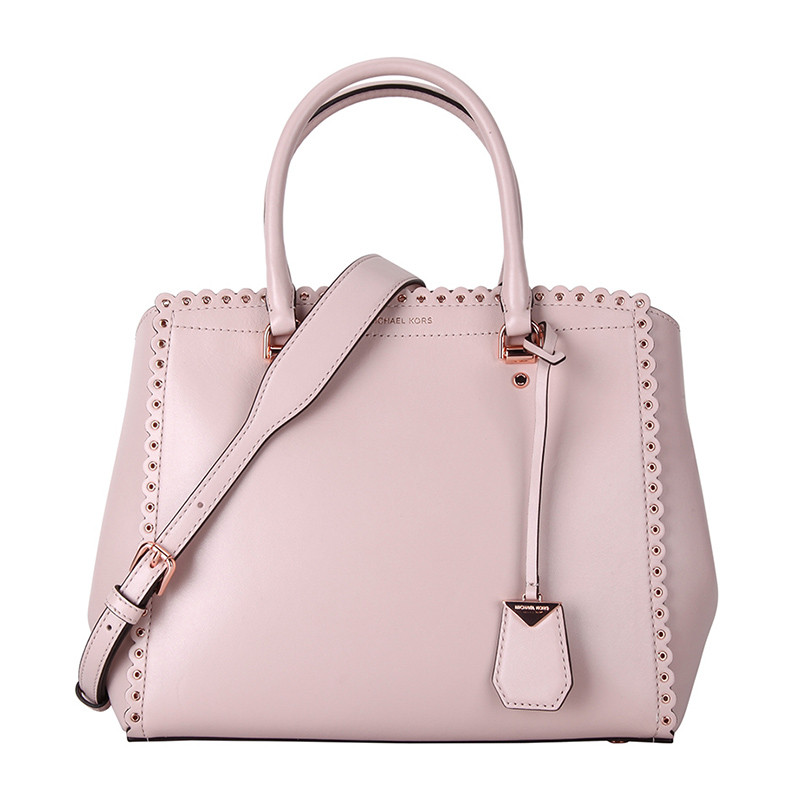 MICHAEL KORS 迈克·科尔斯 MK女包 BENNING系列粉色皮质女士手提单肩斜挎包女 粉色