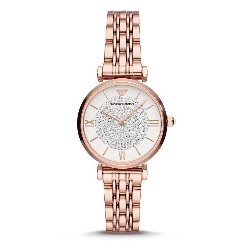 阿玛尼(Emporio Armani)手表 满天星钢带石英女表 防水休闲商务女士腕表 佟丽娅同款AR11244 AR11244