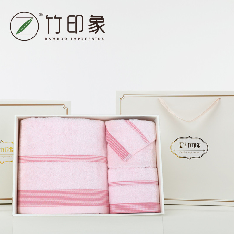 洁丽雅6504竹桨纤维毛巾 吸水洗脸干发美 容竹炭面巾 宁选 粉色