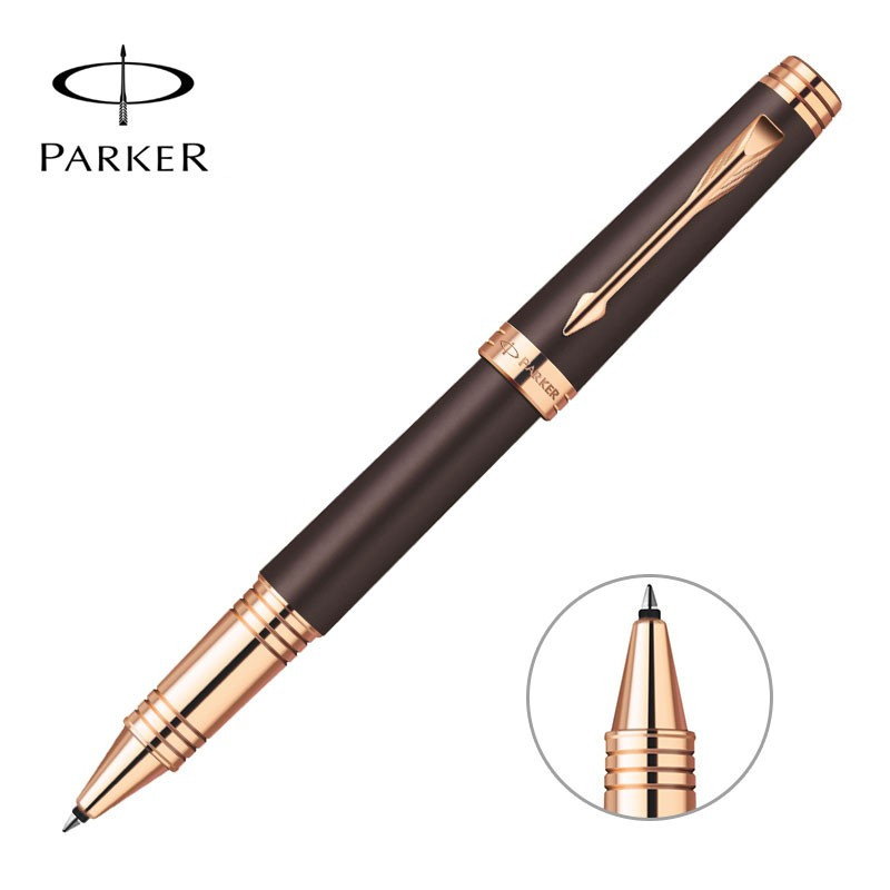 派克(PARKER)首席纯黑丽雅白夹宝珠笔 单支装 金色