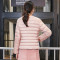 冰洁2019秋冬新款轻薄羽绒服女短款圆领百搭韩版修身内胆打底外套J90131108 185/104A 深绯红1216