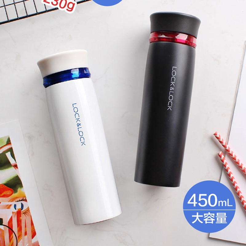 乐扣乐扣超轻量保温杯保冷水杯便携情侣不锈钢450ml LHC4131 白蓝