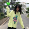 2019夏季女装新款短袖T恤女圆领韩版宽松t桖上衣套头时尚印花中长款街头气质女 432蓝色 均码