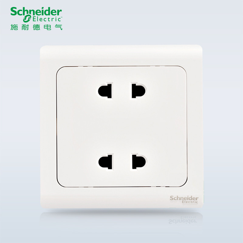 施耐德电气（Schneider Electric） 开关插座面板 轻逸系列清雅白 清雅白 四孔插座