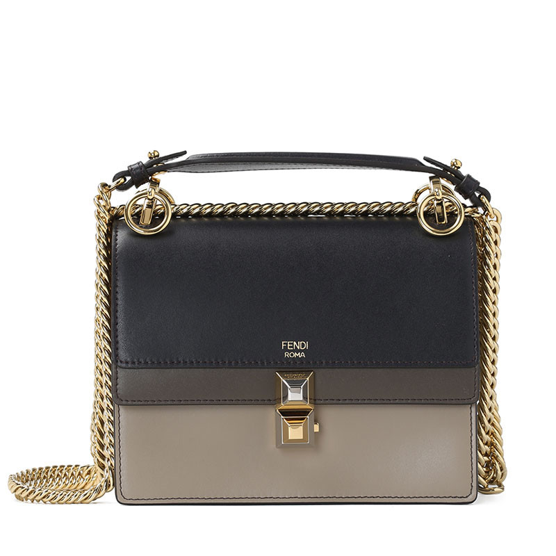FENDI/芬迪 女包KAN I 拼色小号链条单肩斜挎包 8M0381 拼色