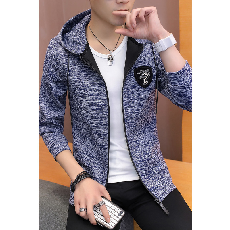 三弦(LA CORDE)男款外套2019新款男士夹克青年薄款休闲春秋韩版潮流修身帅气百搭LA-TCJK26 天蓝色 4XL