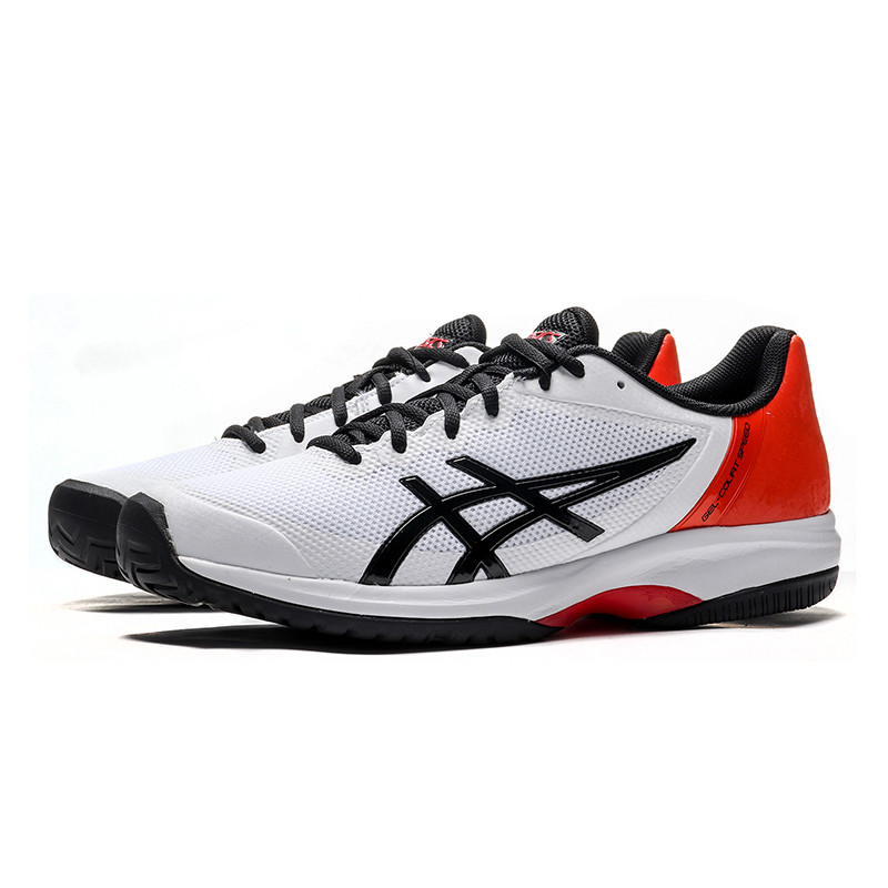 亚瑟士男鞋网球鞋GEL-COURT SPEED缓震运动鞋E800N-100 E800N-100白色+橙色 42.5码
