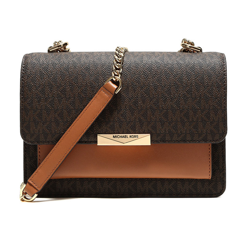 MICHAEL KORS 迈克·科尔斯 女士涂层帆布配皮大号手提单肩斜挎包 30T9GJ4L9B BRN.ACORN-棕色橡果棕
