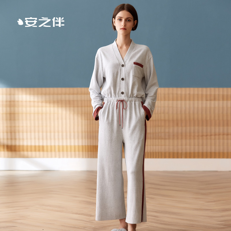 安之伴家居服套装81931721455 XL 灰白