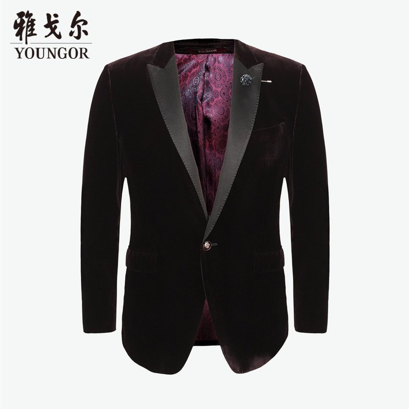 Youngor/雅戈尔男士西服_1 175/96A 紫红