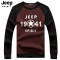 JEEP/吉普毛衣男2019秋冬新款圆领套头宽松长袖毛衫青年简约时尚百搭保暖针织毛衣A245 XXXL 枣红色
