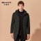 Brloote/巴鲁特棉衣男中长款立领连帽棉服2019冬季休闲外套 165/88A 军绿