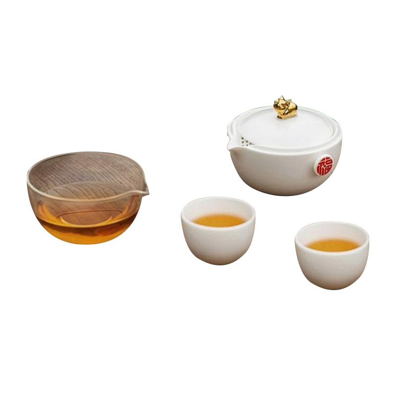 沏一杯茶 PC808【金猪送福】一壶两杯一公道一茶盘一巾一包 【金猪送福】