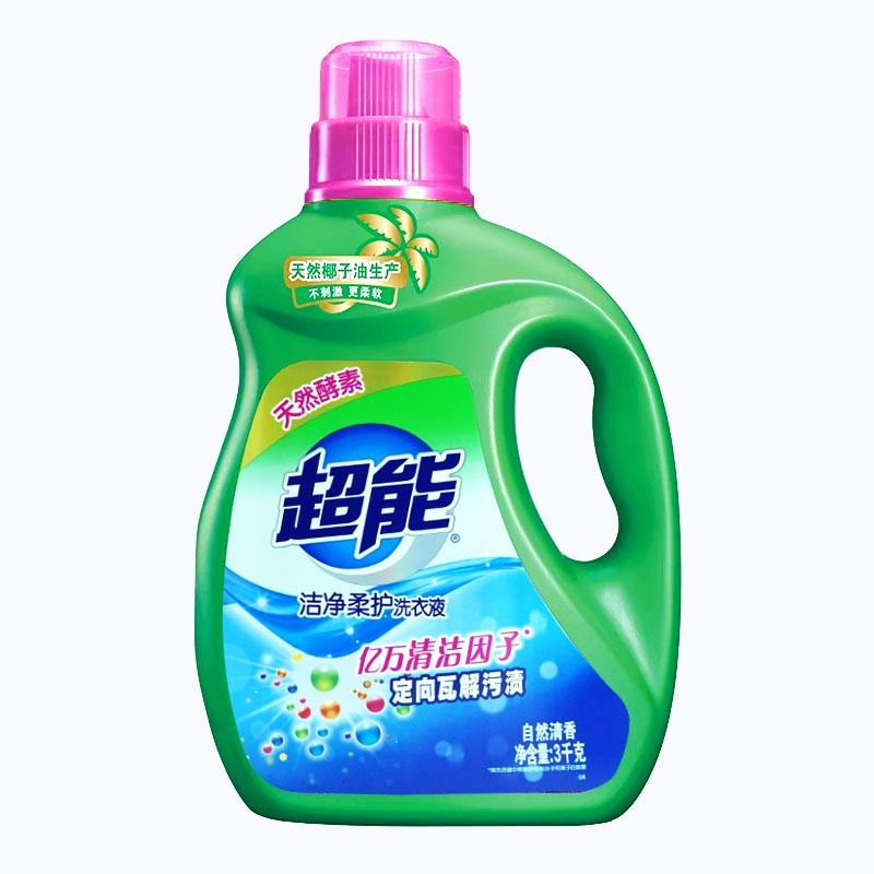 超能3kg超能洁净柔护洗衣液 2瓶起订