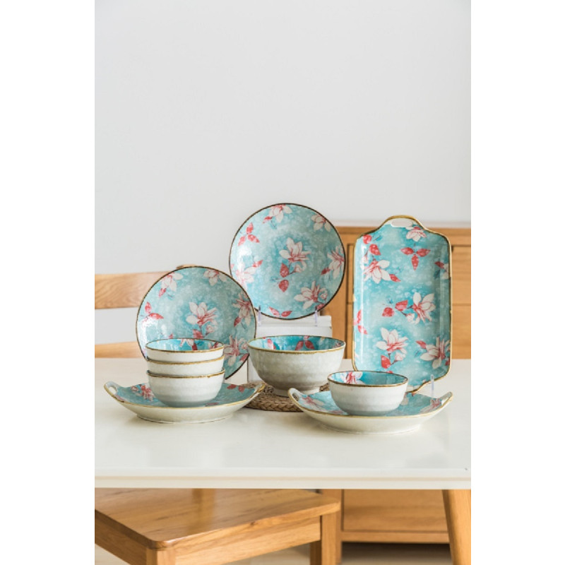 菲米生活倾城花恋陶瓷餐具套装 FM-TC1910 蓝色十个起订 单个价格 蓝色