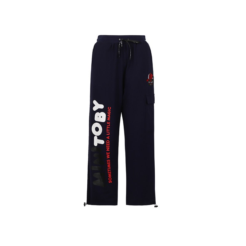 a02新款时尚潮流印花宽松显瘦ins超火阔腿裤女DTU5A0951PN 宝蓝色(花布)-698 S