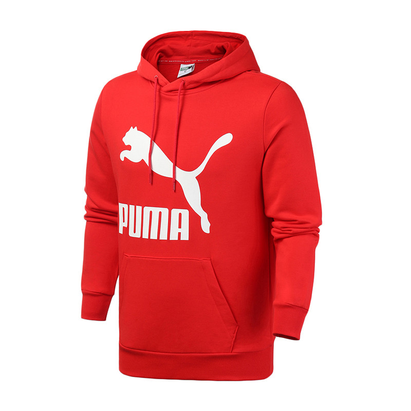PUMA彪马男装运动服休闲针织连帽卫衣595907 XL 59590711鲜红色