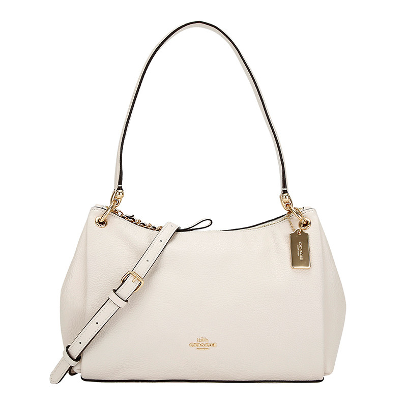 COACH 蔻驰 奢侈品 女士白色皮革手提单肩斜挎包 F73196 IMCHK 白色