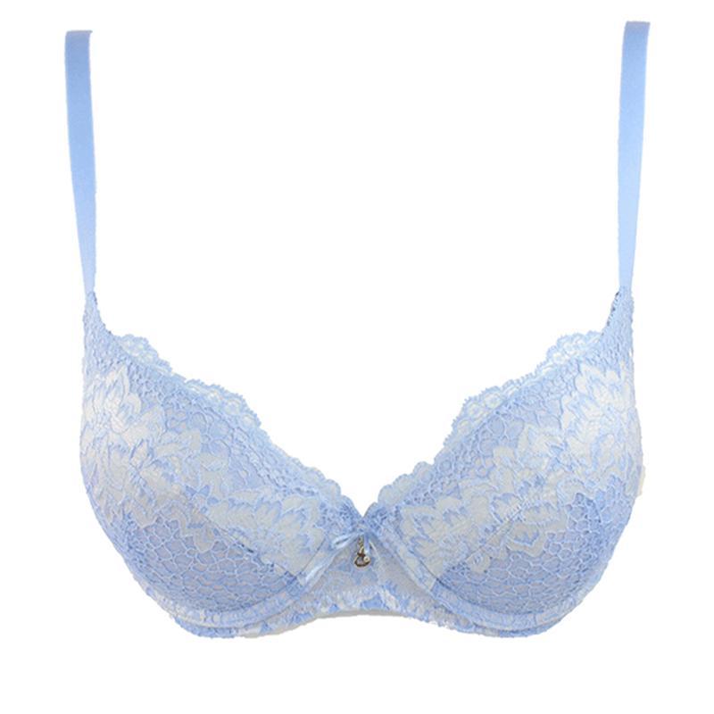 安莉芳女聚拢舒适文胸厚款胸罩蕾丝性感内衣EB1690_2 70B 蓝色
