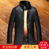 海宁正品黄金貂内胆真皮皮衣男士水貂皮草大衣尼克服绵羊皮毛一体真皮外套劲霸梦特娇红豆利郎鄂尔多斯金利来阿玛尼雅戈尔纯皮皮衣 XL//180 3099短款棕色狐狸毛领
