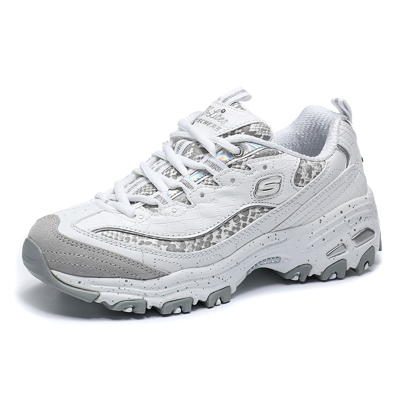 【自营】skechers斯凯奇女鞋D‘lites熊猫鞋运动休闲鞋66666054.... 66666054/WSL白色+银色 37码