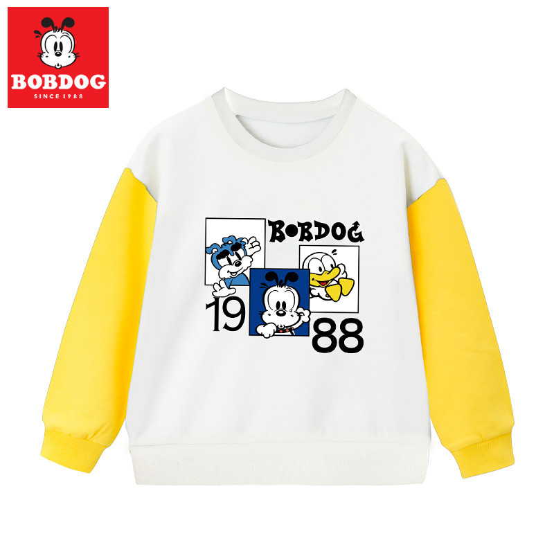 巴布豆/Bobdog 19年秋冬季新款男童潮流卫衣 931W13157 140cm 白色