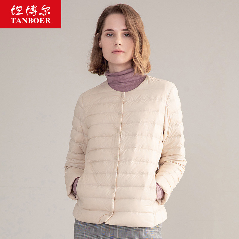 坦博尔2019新款女装中老年羽绒服内胆短款宽松保暖内恤TB19028846OC1 190/108A 7021英沙米