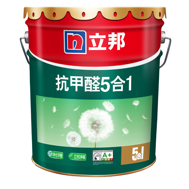 立邦漆 抗甲醛净味五合一乳胶漆 白色内墙面漆水漆油漆涂料18L 18L