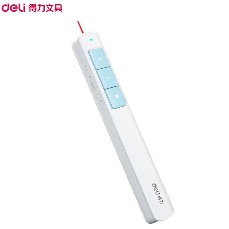 得力(deli)2808翻页笔 蓝色 红光激光笔 PPT投影仪翻页笔 会议无线演示笔 教学笔 指示笔