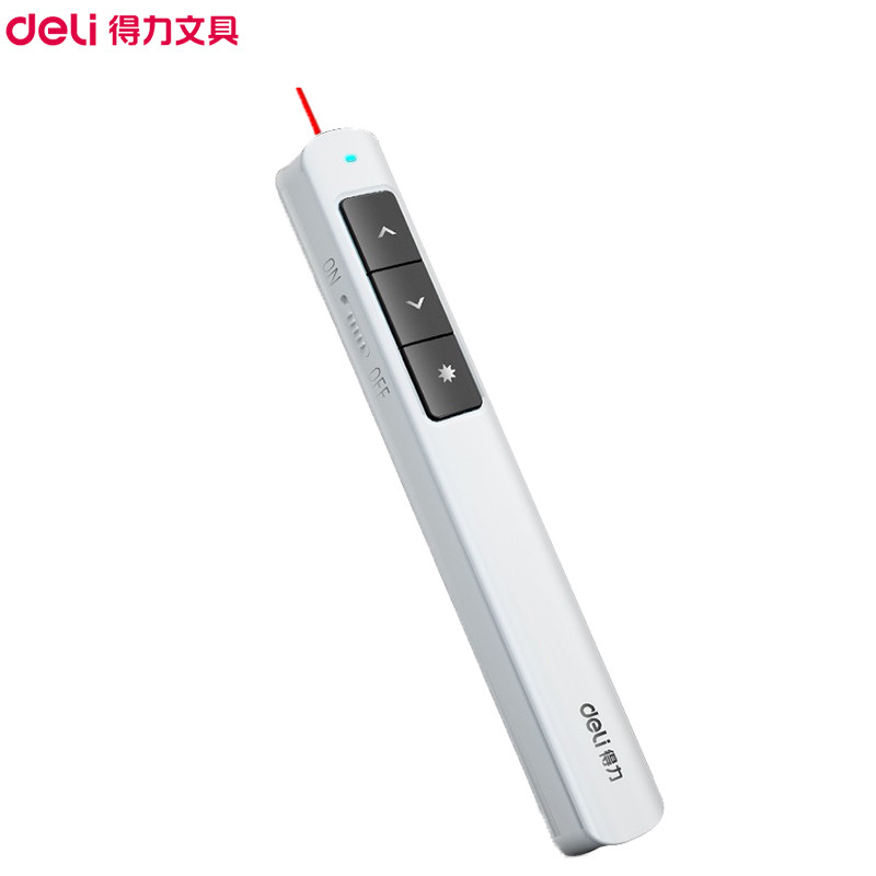 得力(deli)2808翻页笔 灰色 红光激光笔 PPT投影仪翻页笔 会议无线演示笔 教学笔 指示笔