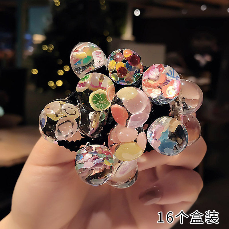 迪鲁奥（DILUAO)【新款上新】女童饰韩国儿童扎头橡皮筋绳可爱公主宝宝头绳饰女童不伤圈头饰 5#缤纷混款(16个)