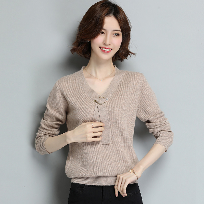 恒源祥女士羊毛衫19PY257 XXL/175 浅咖
