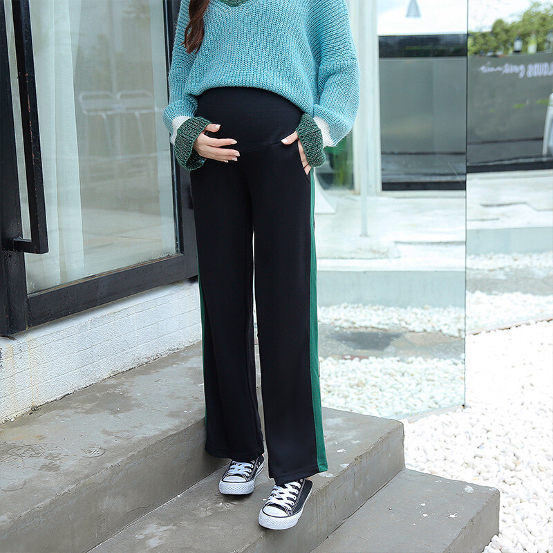 迪鲁奥（DILUAO)新款上市孕妇裤子夏季薄款外穿宽松春秋打底运动裤雪纺休闲裤长裤夏装_793 818-黑色-秋款 M