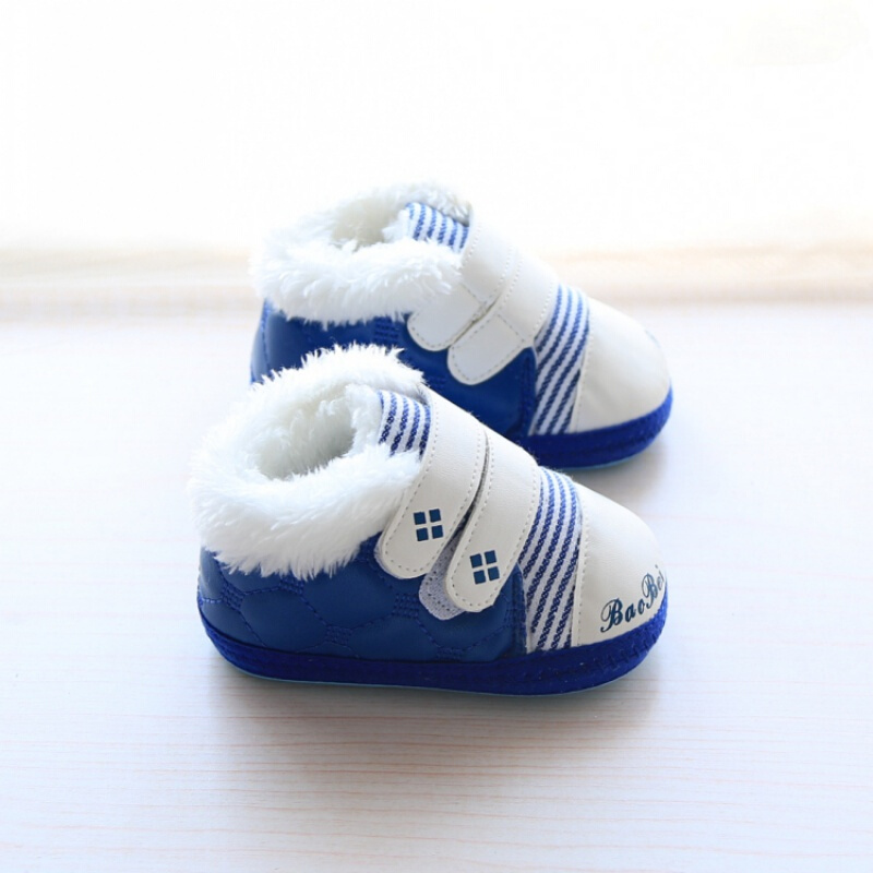 迪鲁奥（DILUAO)新款婴儿学步鞋冬季男宝宝0-3女童6-12个月软底加厚棉鞋儿小 M-682蓝色 14码鞋内长11.5厘米建议6-9个月