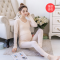 迪鲁奥（DILUAO)孕妇秋衣秋裤套装产后哺乳怀孕期喂奶加绒加厚美体睡衣保暖内衣冬 薄款黑色 均码_443 薄款杏色 默认尺寸