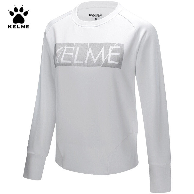 KELME卡尔美2018春季新款时尚保暖运动卫衣女圆领简约套头衫 M/160 白色