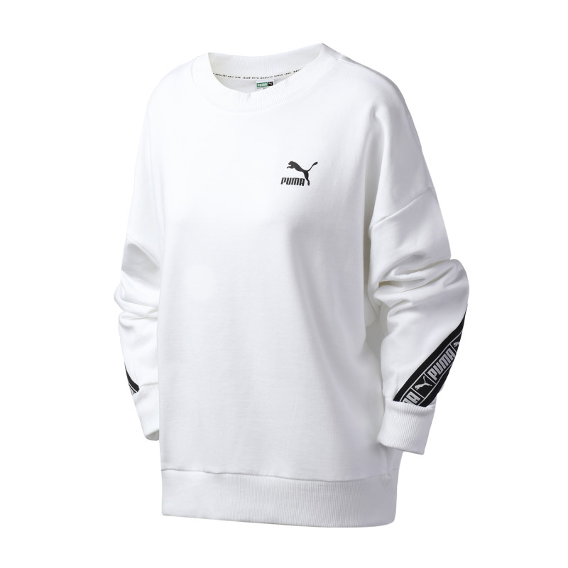 PUMA彪马女装运动服休闲圆领针织卫衣596019 M 59601902彪马白