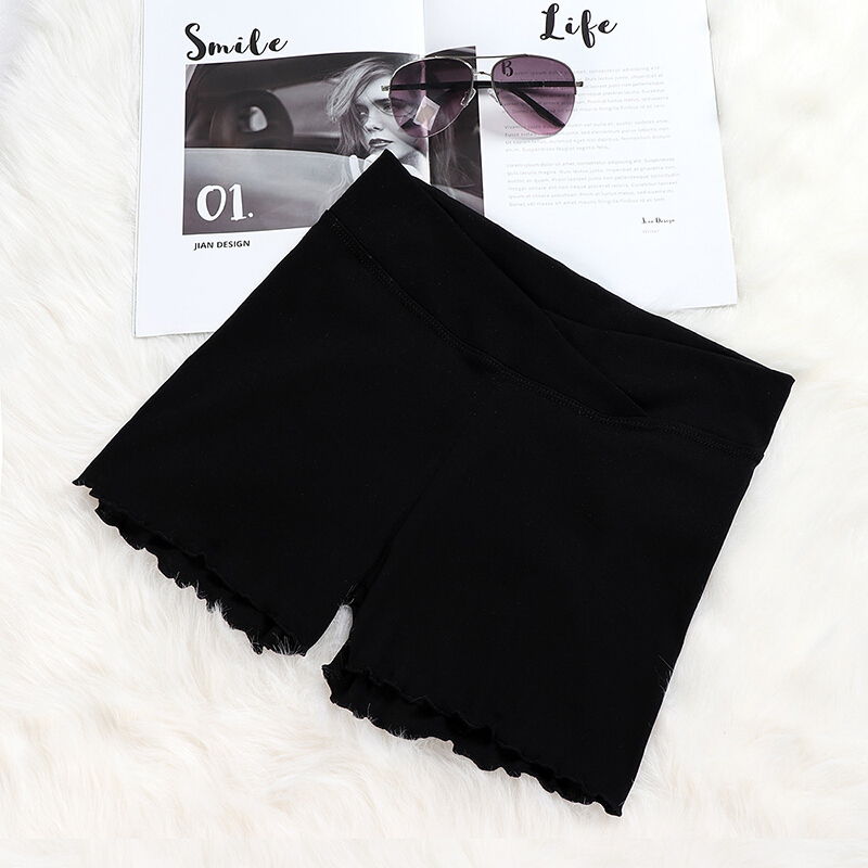 迪鲁奥（DILUAO) 孕妇安全裤防托腹低腰宽松孕妇装短裤怀孕期夏季薄款孕妇裤子 交叉-灰色 均码_544 交叉-黑色 默认尺寸