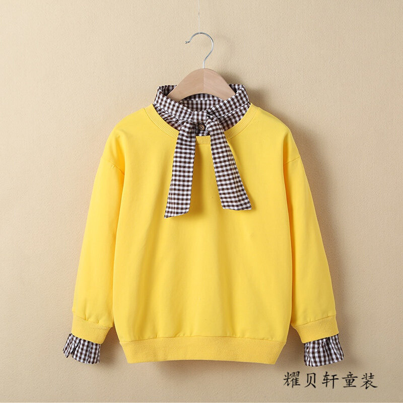 迪鲁奥（DILUAO)女童卫衣韩版洋气春秋装2019新款中大童上衣儿童套头秋季长袖T恤色_478 默认颜色 140cm