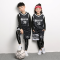 迪鲁奥（DILUAO)儿童篮球服套装男童训练球衣幼儿园小学生速干紧身衣四件套演出服 喷点黑色图案二 XXXS