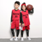 迪鲁奥（DILUAO)儿童篮球服套装男童训练球衣幼儿园小学生速干紧身衣四件套演出服 NK红色图案二 XXXS