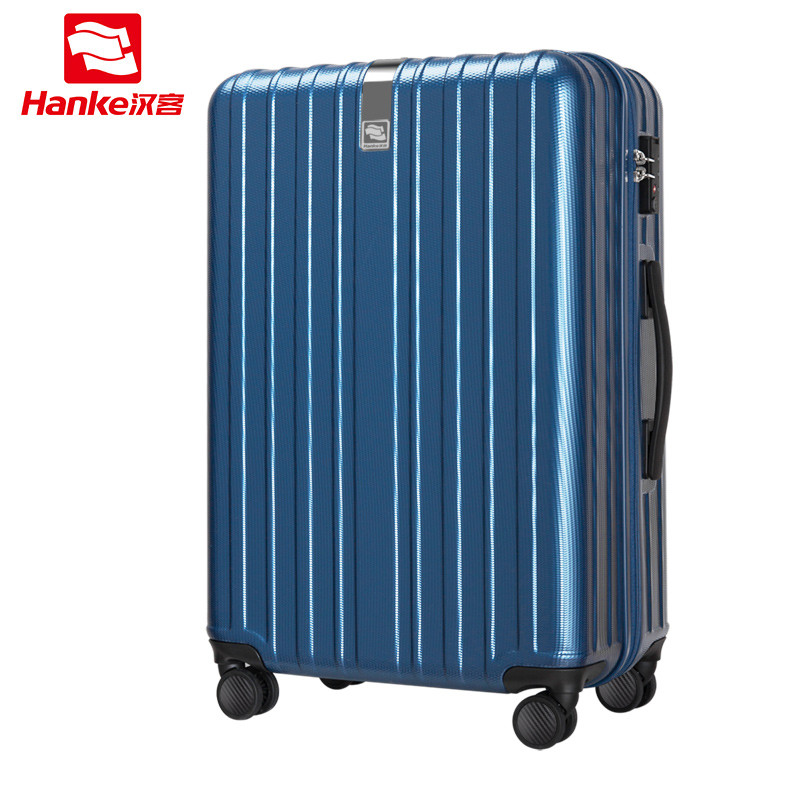 汉客防刮登机箱20寸皮箱密码箱子行李箱24寸拉杆箱女旅行箱万向轮拉杆箱 20寸 海洋蓝蛇纹