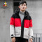稻草人羽绒服男2020冬季新品潮流拼色连帽外套保暖韩版宽松冬季男装 黄色 3XL
