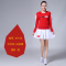 迪鲁奥（DILUAO)广场舞服装新款2019鬼步舞衣服舞蹈套装女健身运动休闲跳舞衣服_328_584 红色长袖+白裙(女) 5XL