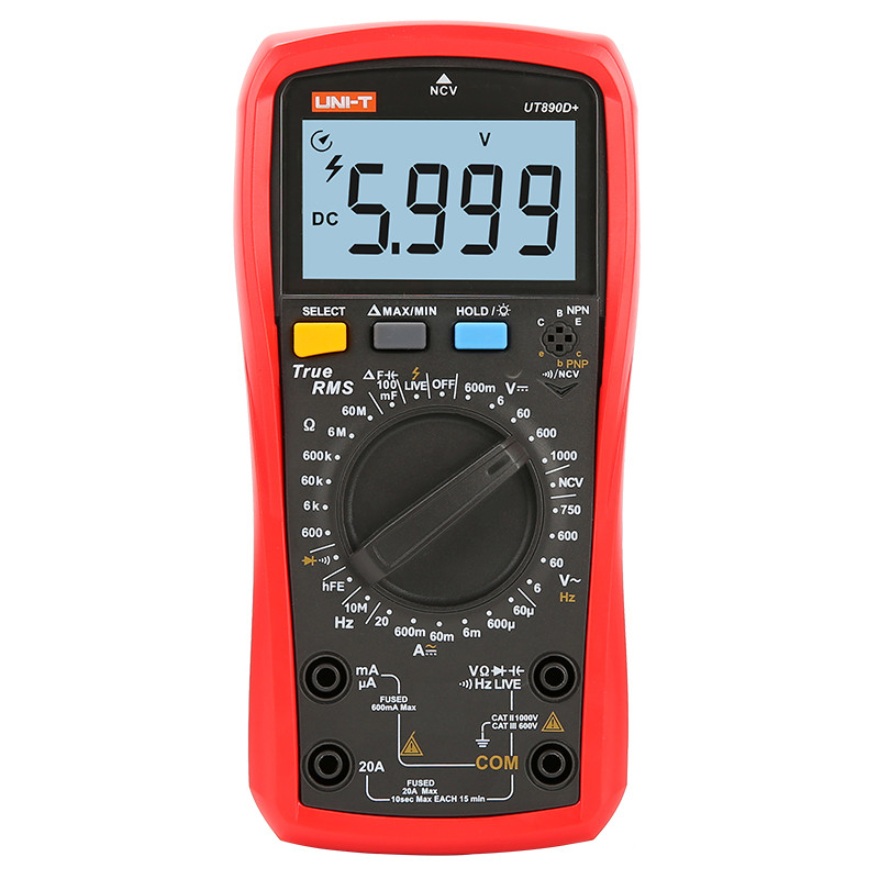 优利德（UNI-T）UT890D+ 新型高精度真有效值数字万用表手动量程多功能数显万用表电表万能表
