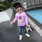 迪鲁奥（DILUAO)男童长袖T恤棉潮服儿童黑色打底衫宝宝春秋装上衣 紫Qctx8021 110码约4-5岁身高110cm左右