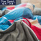 皮尔卡丹(Pierre Cardin)家纺 A纯棉B水晶绒珊瑚绒四件套秋冬保暖床上法兰绒全棉条纹格子床单被套三件套 沃洛斯 适用2.0m床-被套2.2*2.4m
